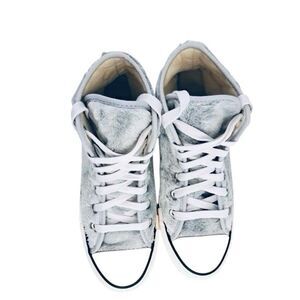 Converse All-Star Chuck Taylor Chucks Gray Faux Fur Hi Top Women’s Size 8